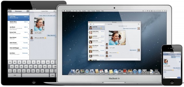 iPad, Macbook Air, iPhone 4 side by side